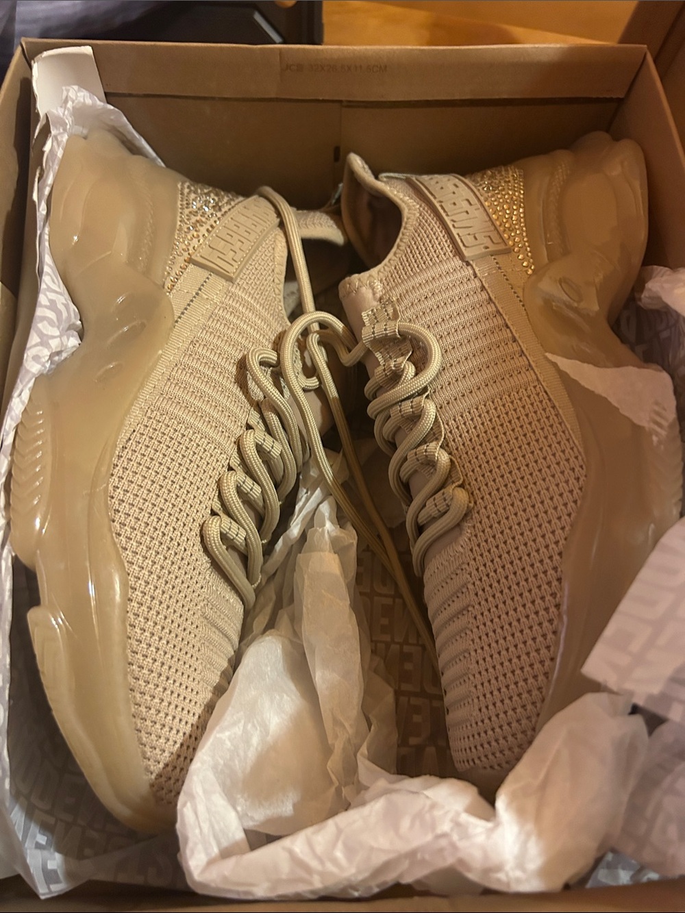 SM NIB Blush-colored, Gum-Soled Chunky Sneakers in Translucent Blush